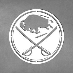 Dřevěné logo - Buffalo Sabres | Bílá
