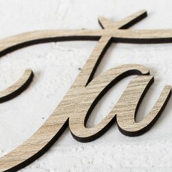 Drevený nápis na stenu - nálepka Ľúbim Ťa | Dub Sonoma