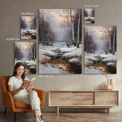 Nástěnný obraz zasněžené krajiny - Tichá krása zimy