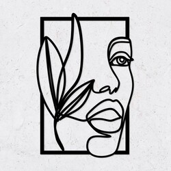 Wooden Line Art Wall Art - Muse | Black