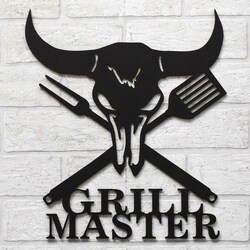 Dekorácia na stenu do kuchyne - Grill Master | Čierna