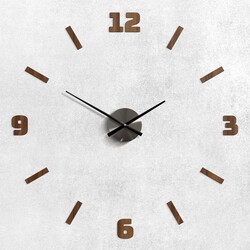 Drevené nalepovacie hodiny na stenu - Tempus | Orech