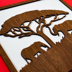 Wall Art - Elephant  | White / Walnut