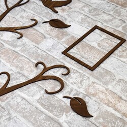 Drevený rodostrom s fotorámikmi na stenu | Orech