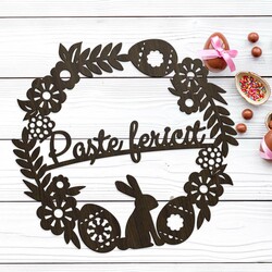 Coroniță pentru ușă - Paște fericit | Wenge