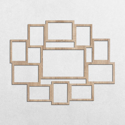 Ramă foto mare de perete | Stejar Sonoma