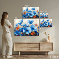 Wooden Wall Art - Blue Wildflowers