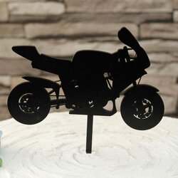 Zápich na tortu aj s vlastným textom - Motorka | Čierna