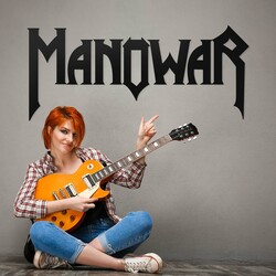Drevený obraz - Logo Manowar | Čierna