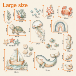 Wall stickers for a children's room - Sea creatures | Larger size