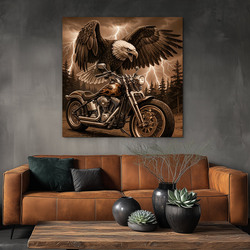 Fa motorkás kép - Sas és chopper
