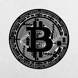 Simbol din lemn pentru perete - Bitcoin | Negru