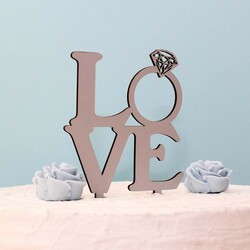 Nápis na dort - Love s diamantem | Stříbrná