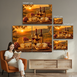 Colorful wooden picture - Tuscan sun