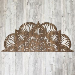 Drevená mandala nad posteľ - Vychádzajúce slnko  | Orech