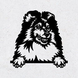 Vyrezávaný obraz psa na stenu - Border kólia | Čierna