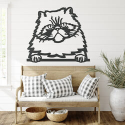 Drevený obraz na stenu - Perzská mačka | Antracitovo-šedá