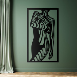 Drevený obraz na stenu - Žena | Čierna
