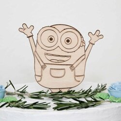 Drevená figúrka na tortu - Mimoň