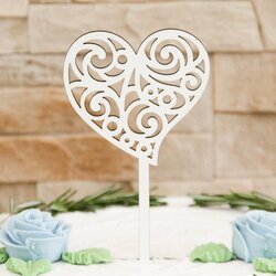 Svadobná dekorácia na tortu - ozdobné srdiečko