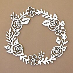 Letný veniec na dvere z dreva - Ruže | Biela