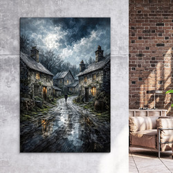Decorative painting - Alley in moonlight