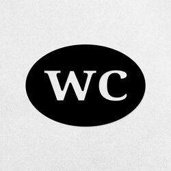 Wooden Pictogram for Doors - WC | Black