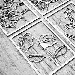 Multi-part Wooden Wall Art of Flowers - Scent of Summer | White