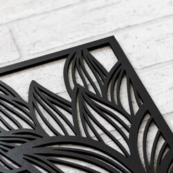 Cut-out Panel on the Wall - Water Lilies | Black
