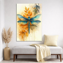 Malovaný obraz - Modrá vážka