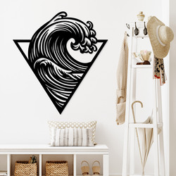 Nástenná dekorácia - Vlna v trojuholníku | Čierna