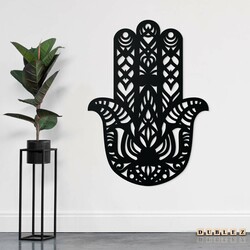 Wooden Wall Decoration - Hamsa | Black