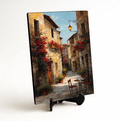 Wooden picture of Tuscany - Old alley