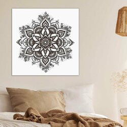 Fábol készült falidísz - Nap mandala | Négyzet