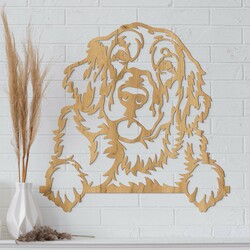 Wooden Sticker of a Dog - Golden Retriever | Gold Craft Oak