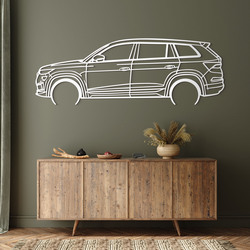 Wooden silhouette of a car - Škoda Kodiaq | White