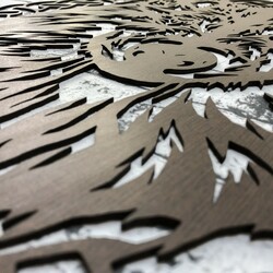 Wooden Wall Art - Wolf in Frame | Wenge