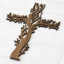 Wooden Cross on the Wall | Walnut