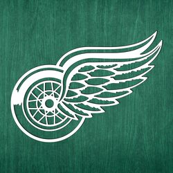 Drevené logo - Detroit Red Wings | Biela