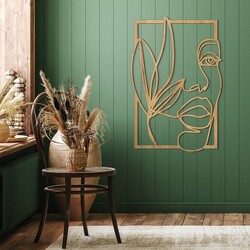 Wooden Line Art Wall Art - Muse | Gold Craft Oak