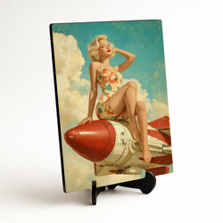 Tablou retro pe perete – rachetă pin-up
