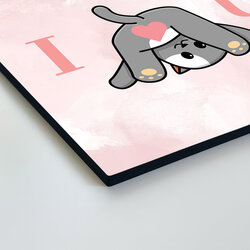 Drevený romantický obraz - I love you