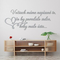 Drevený citát o láske na stenu - Srdce | Strieborná
