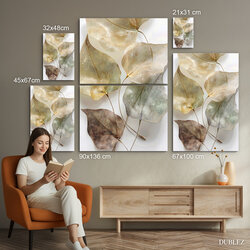 Wooden wall art - Stylish leaves | 90x136 cm