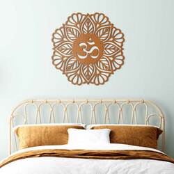 Wooden Mandala Wall Art - Ohm Symbol | Cherry