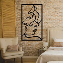 Minimalist Line Art Wall Art - Lovers | Black