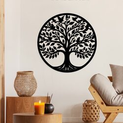 Drevený strom života s vtáčikmi - Sloboda | Čierna