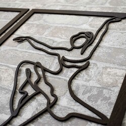 3-Piece Wooden Wall Art - Ballerinas | Wenge