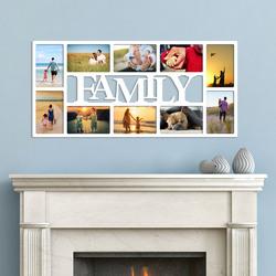 Dřevěný rámeček na 10 fotografií - Family