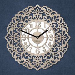 Wooden clock with mandala - Flower of Time | Cream Oak